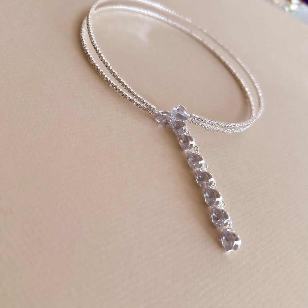 Diamond choker necklace S831 - Picture 3 of 4